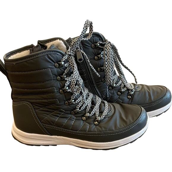 KHOMBU Elsa Grey Cold Weather Waterproof Snow Rain Boots Shoes Women's 9 - Picture 1 of 10